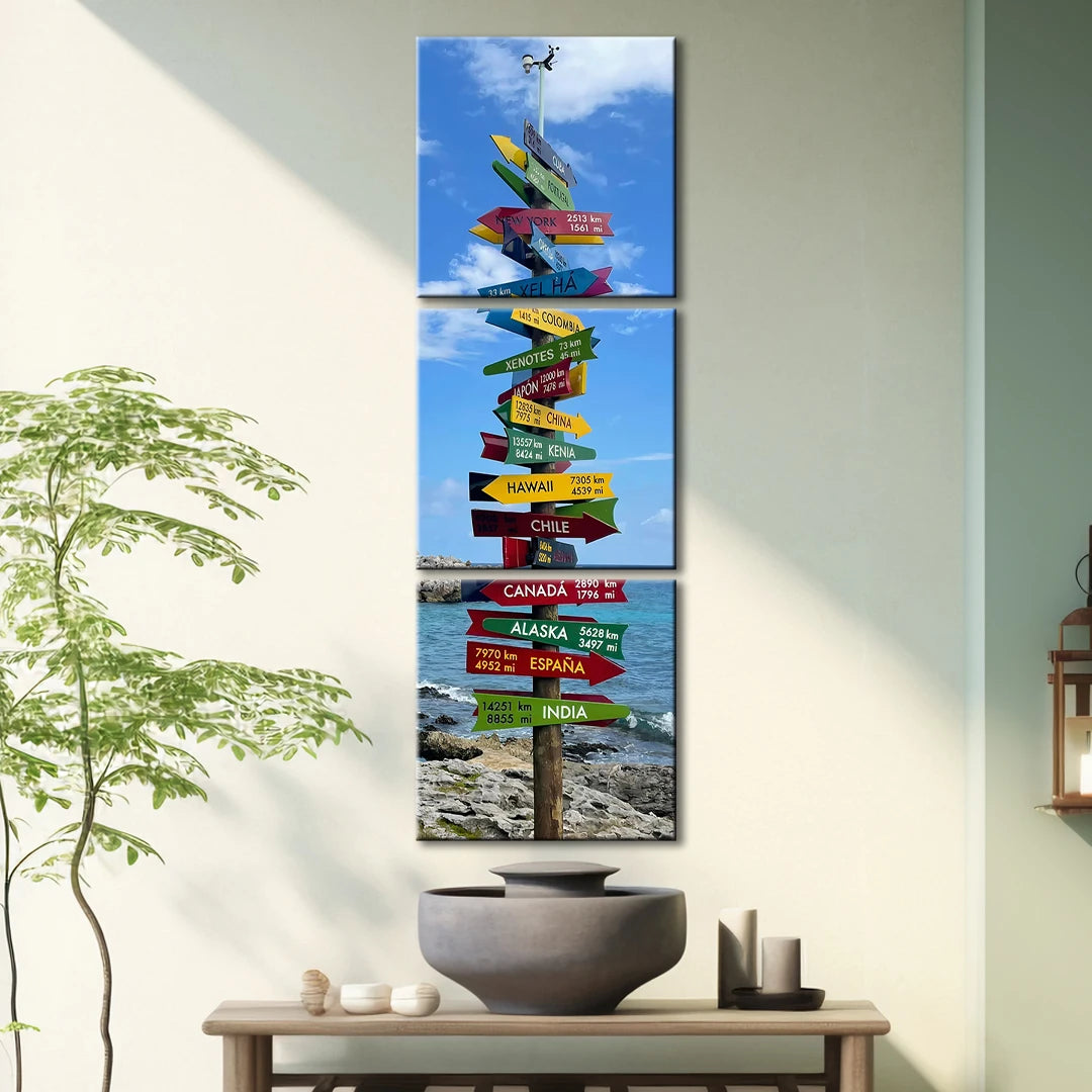 3 Parties Personnalisé Photo Sur Toile Carré