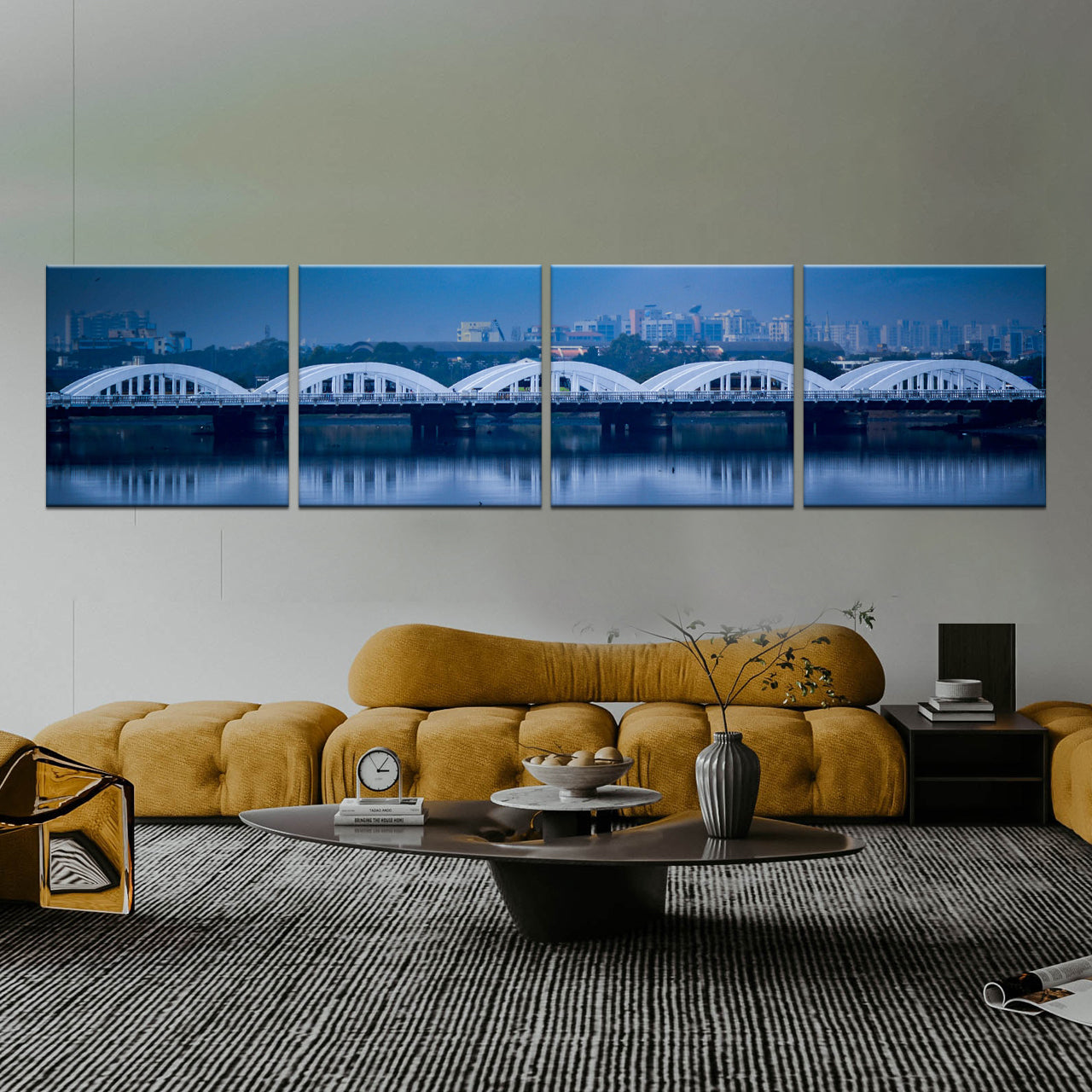 Panoramique 4 Parties Photo Sur Toile Personnalisé