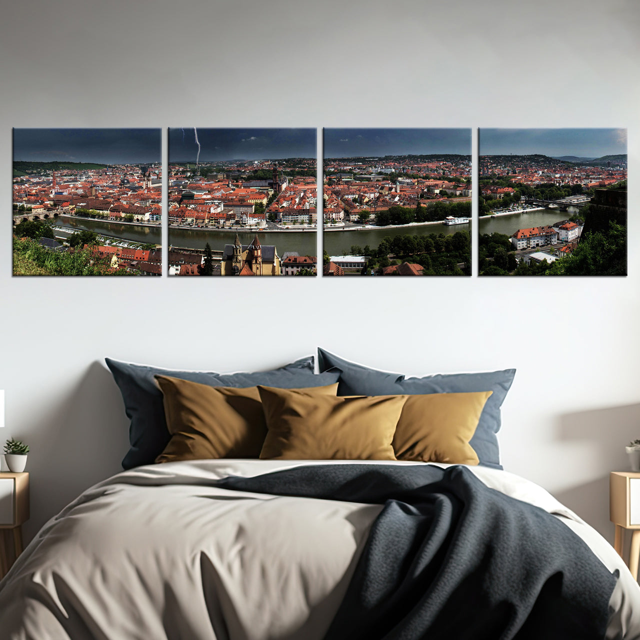 Panoramique 4 Parties Photo Sur Toile Personnalisé