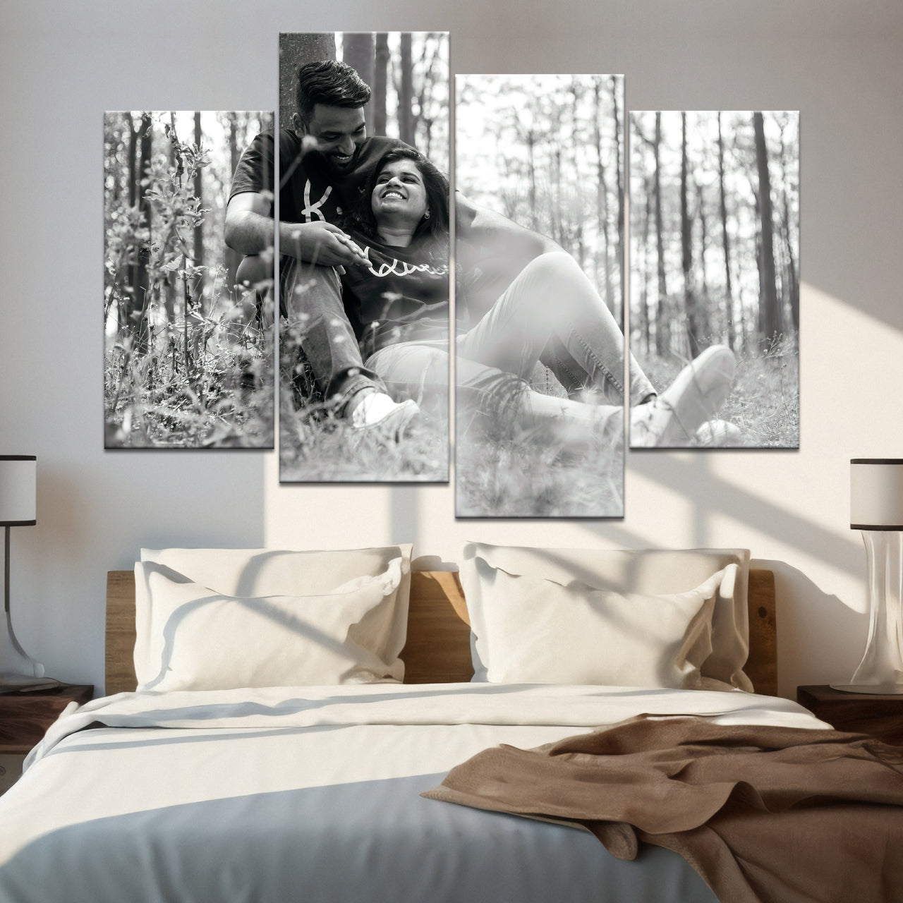 60x120cm 4 Panneaux Impression Photo Toile