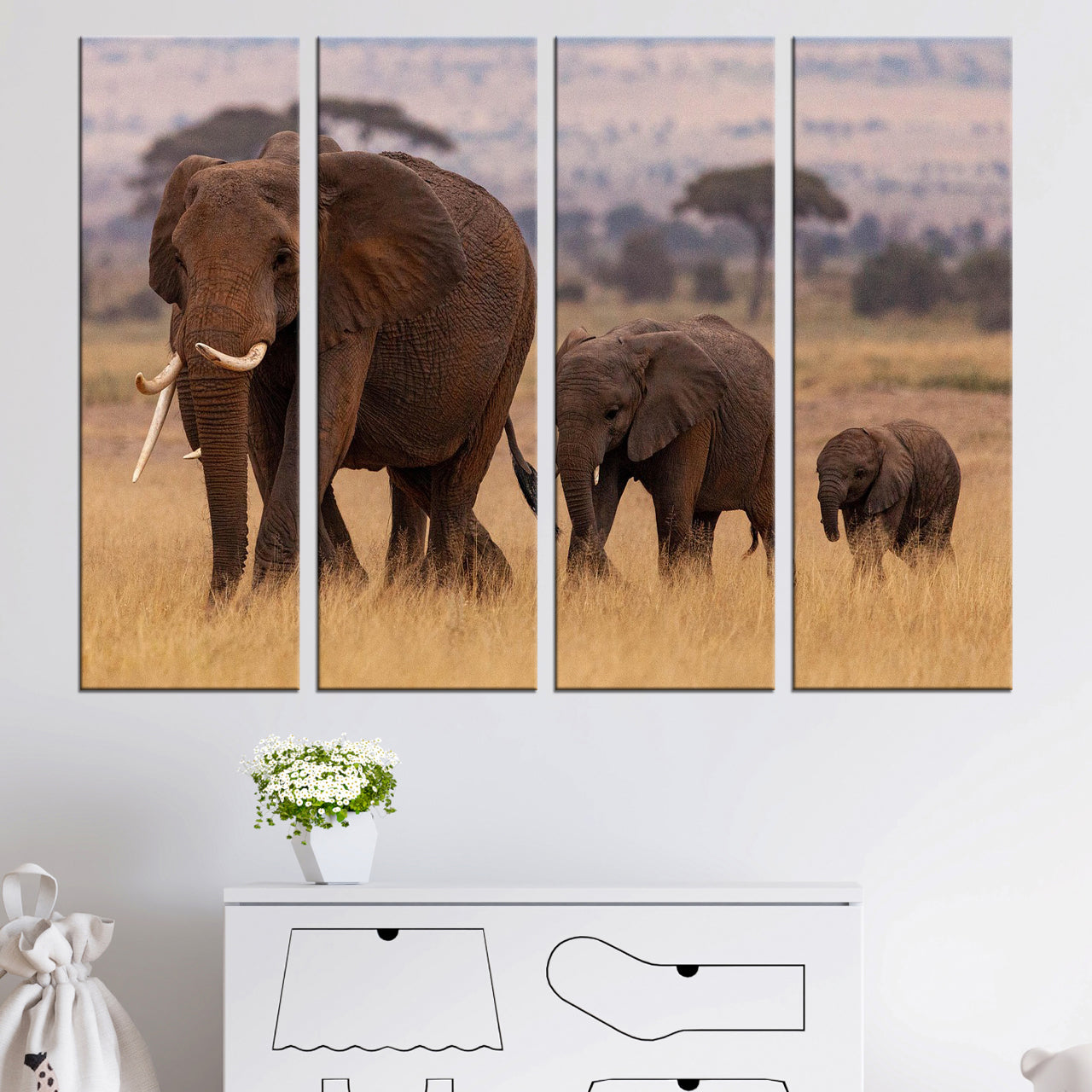 80x120cm 4 Panneaux Impression Photo Toile