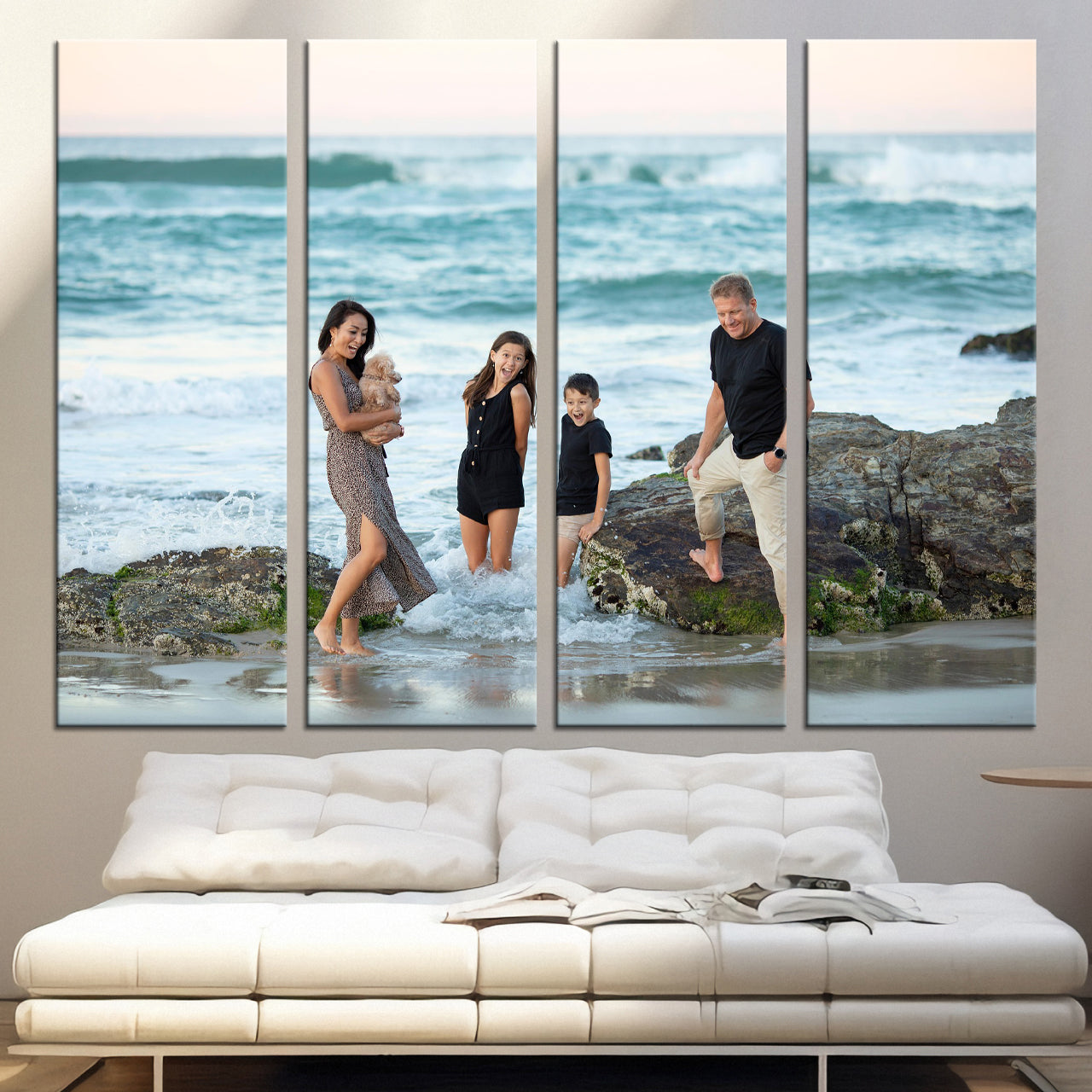 80x120cm 4 Panneaux Impression Photo Toile