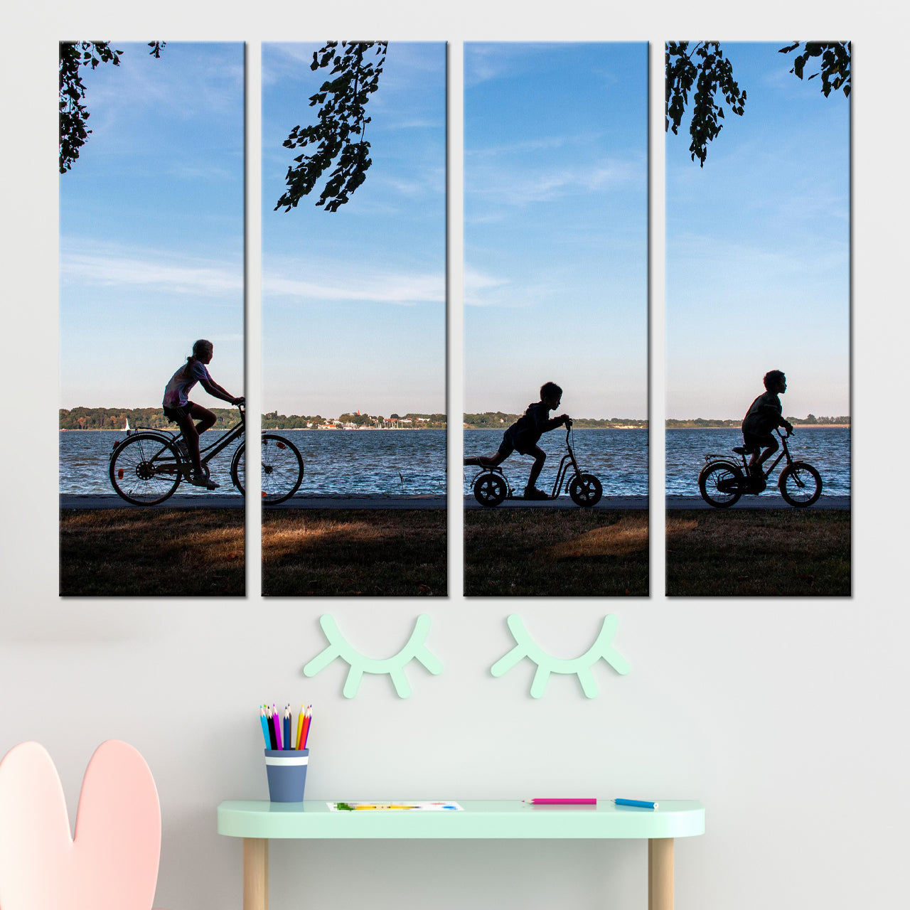 80x120cm 4 Panneaux Impression Photo Toile