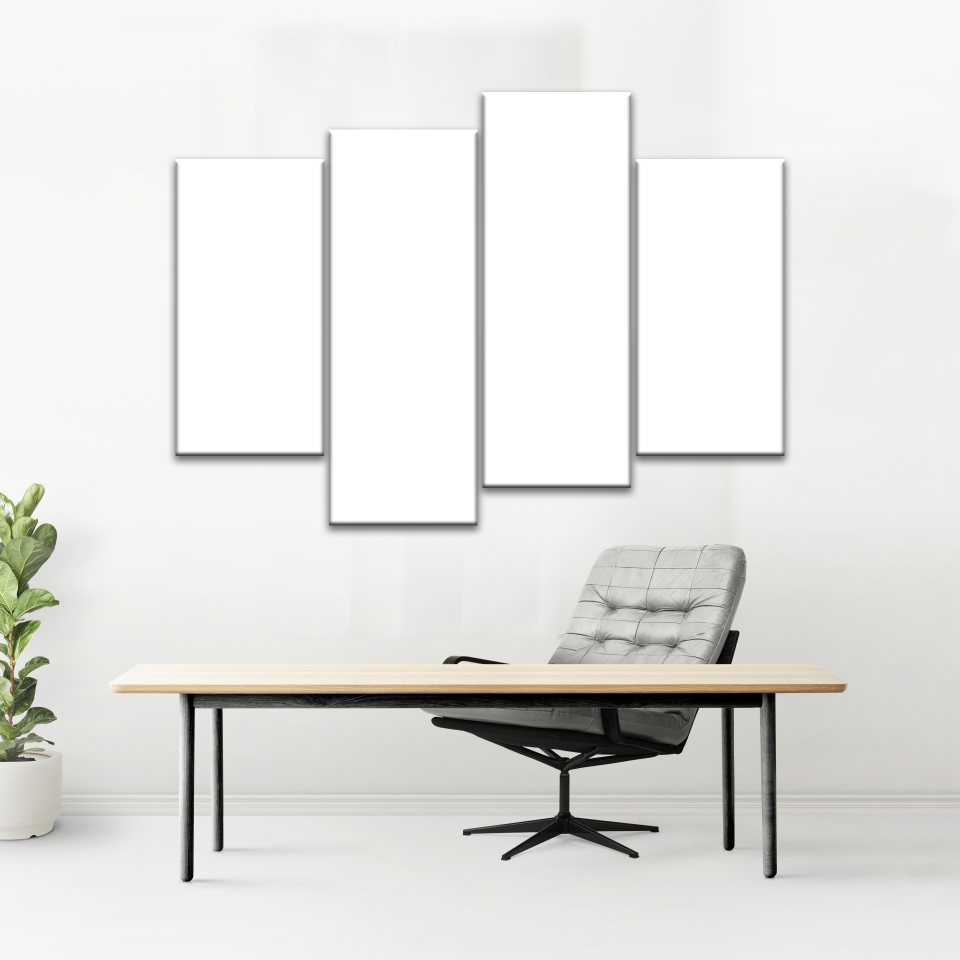 89x120cm 4 Panneaux Impression Photo Toile