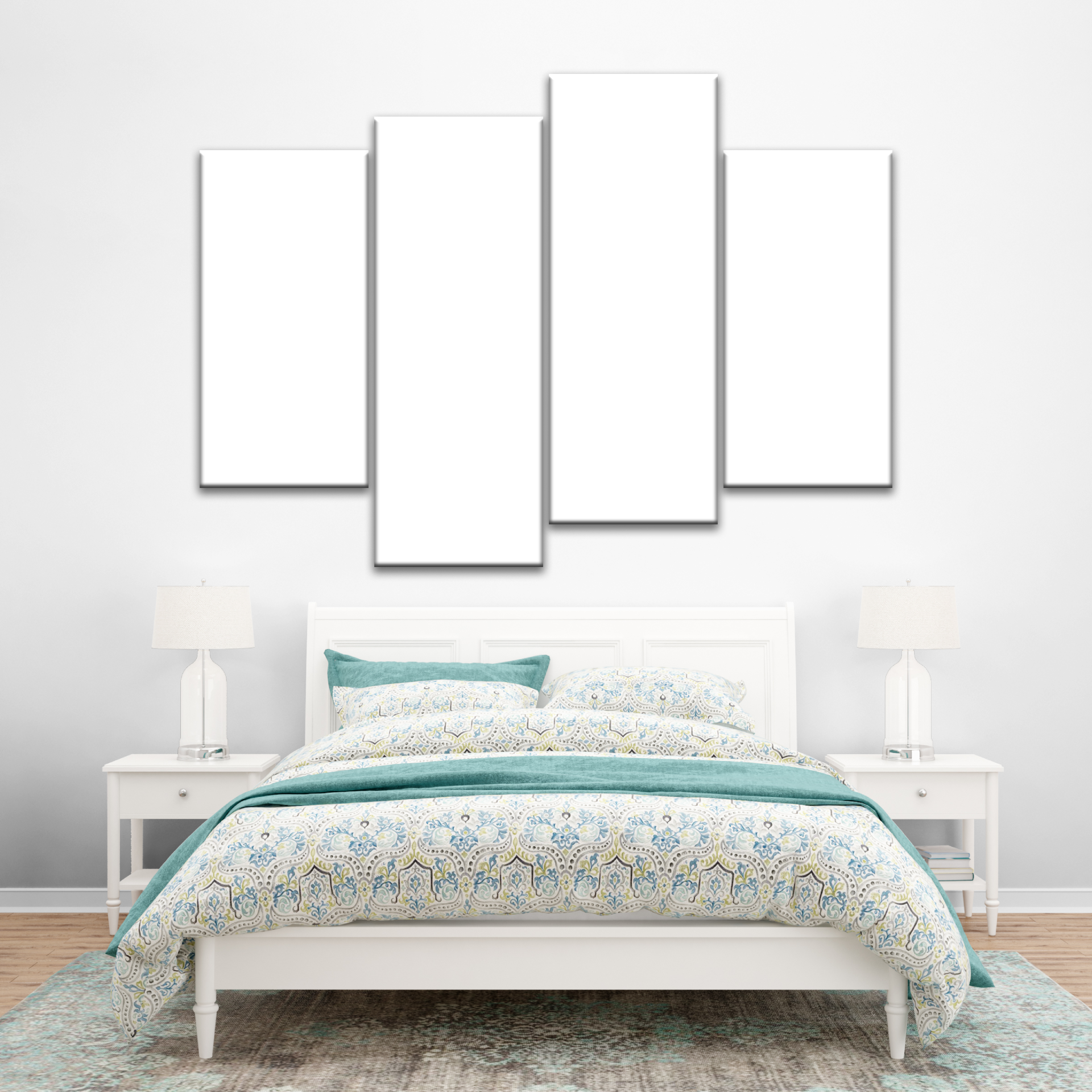 89x120cm 4 Panneaux Impression Photo Toile