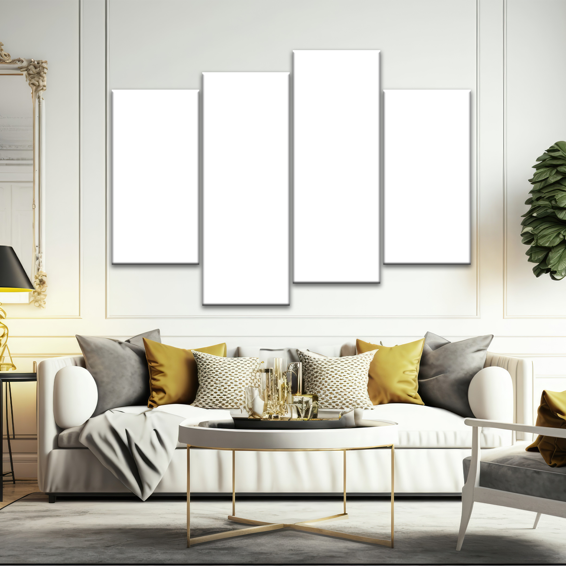 89x120cm 4 Panneaux Impression Photo Toile