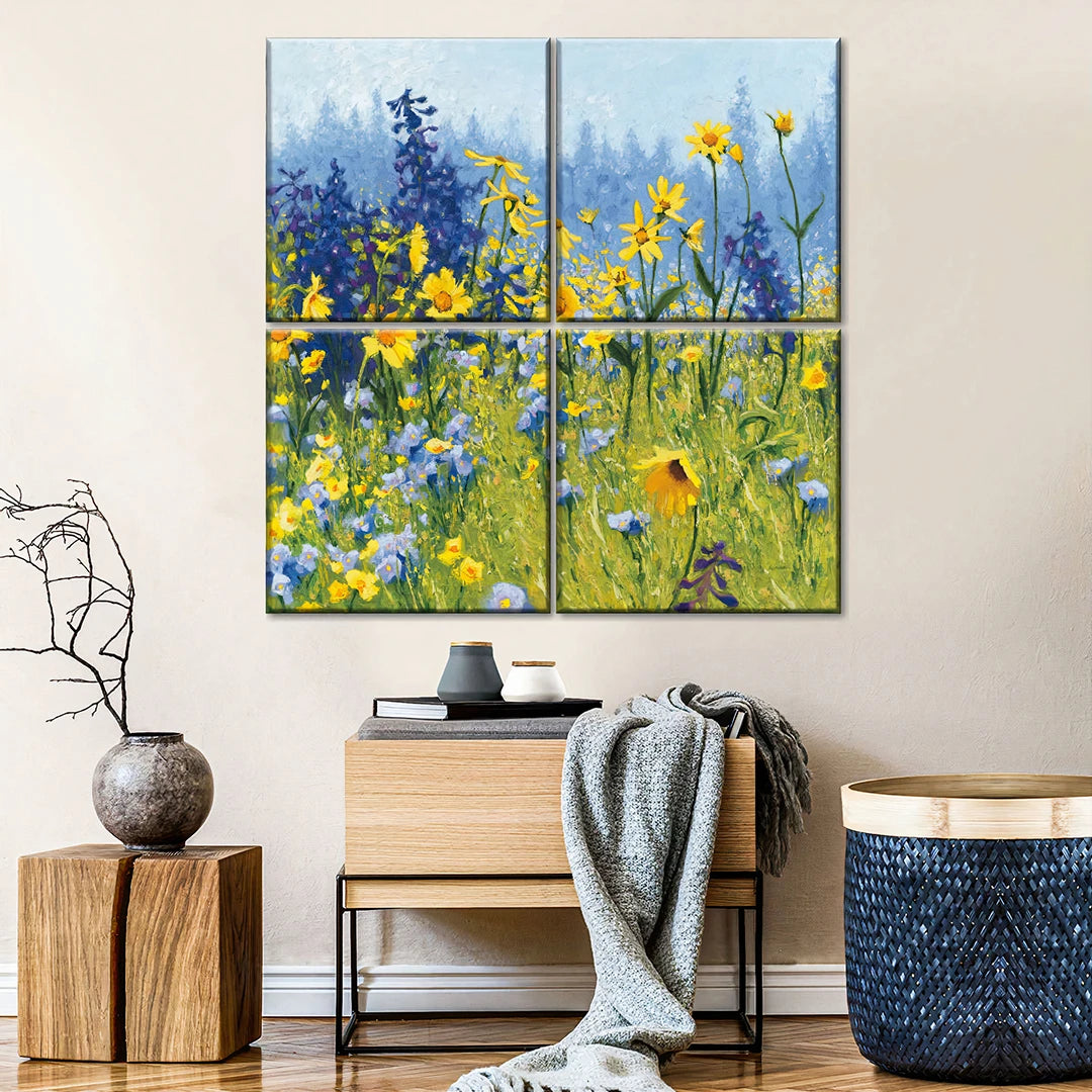 Carré 4 Parties Photo Sur Toile Personnalisé