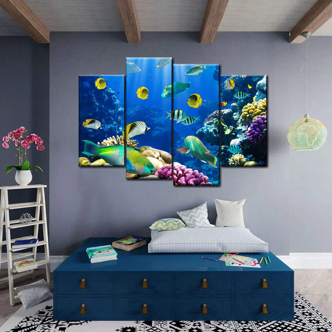 89x120cm 4 Parties Toile Personnalisé Photo