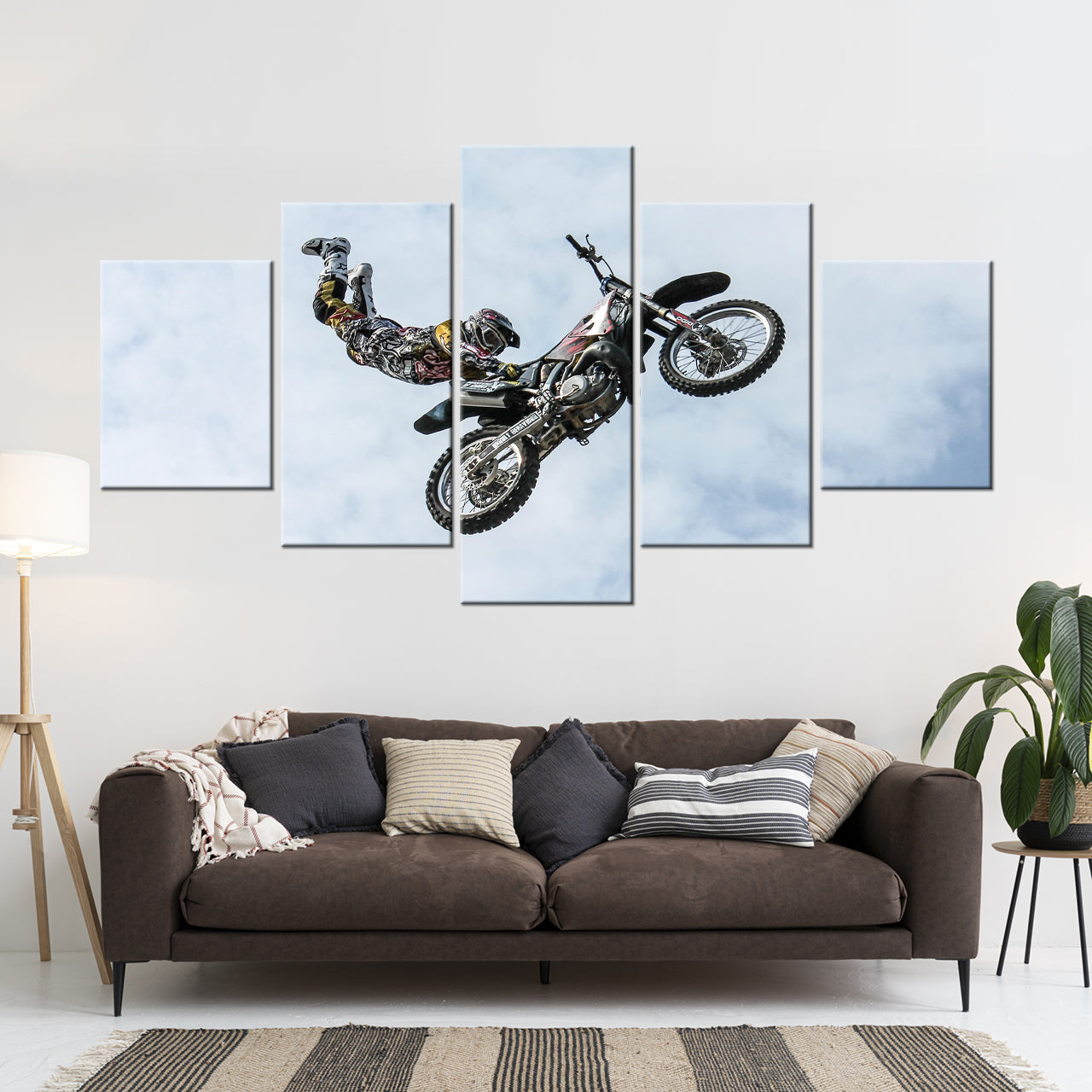 60x125cm 5 Panneaux Impression Photo Toile