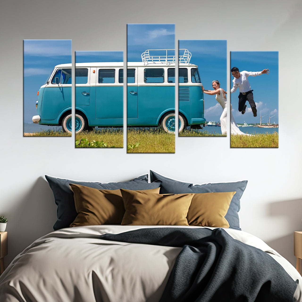 Décalé 5 Parties Photo Sur Toile Personnalisé