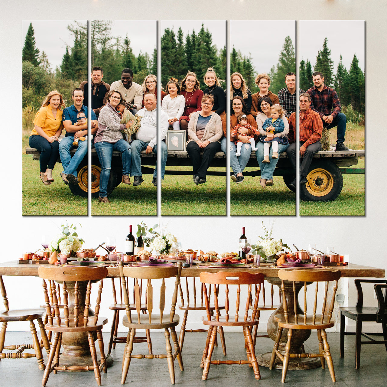 80x150cm 5 Parties Toile Personnalisé Photo