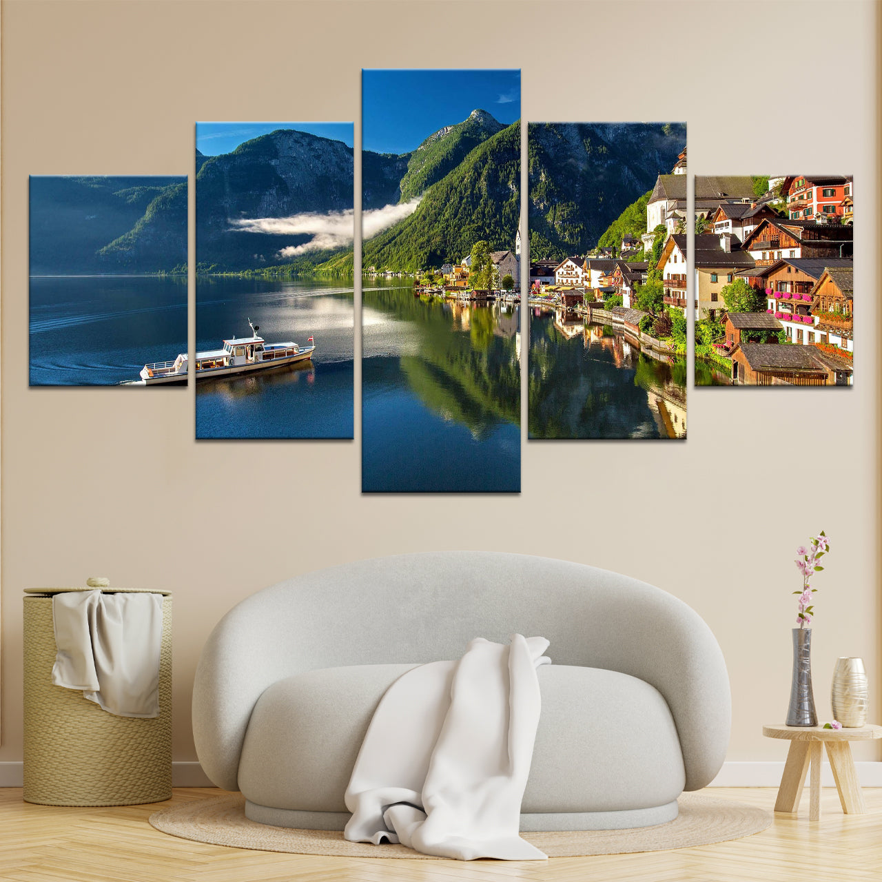 55x100cm 5 Panneaux Impression Photo Toile