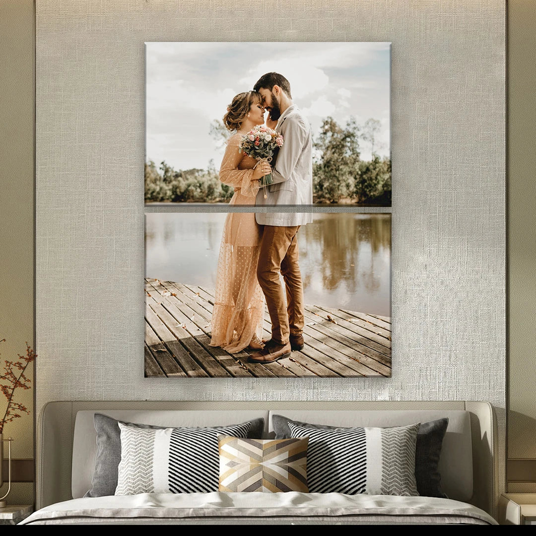 Portrait Impression Photo Toile 2 Panneaux