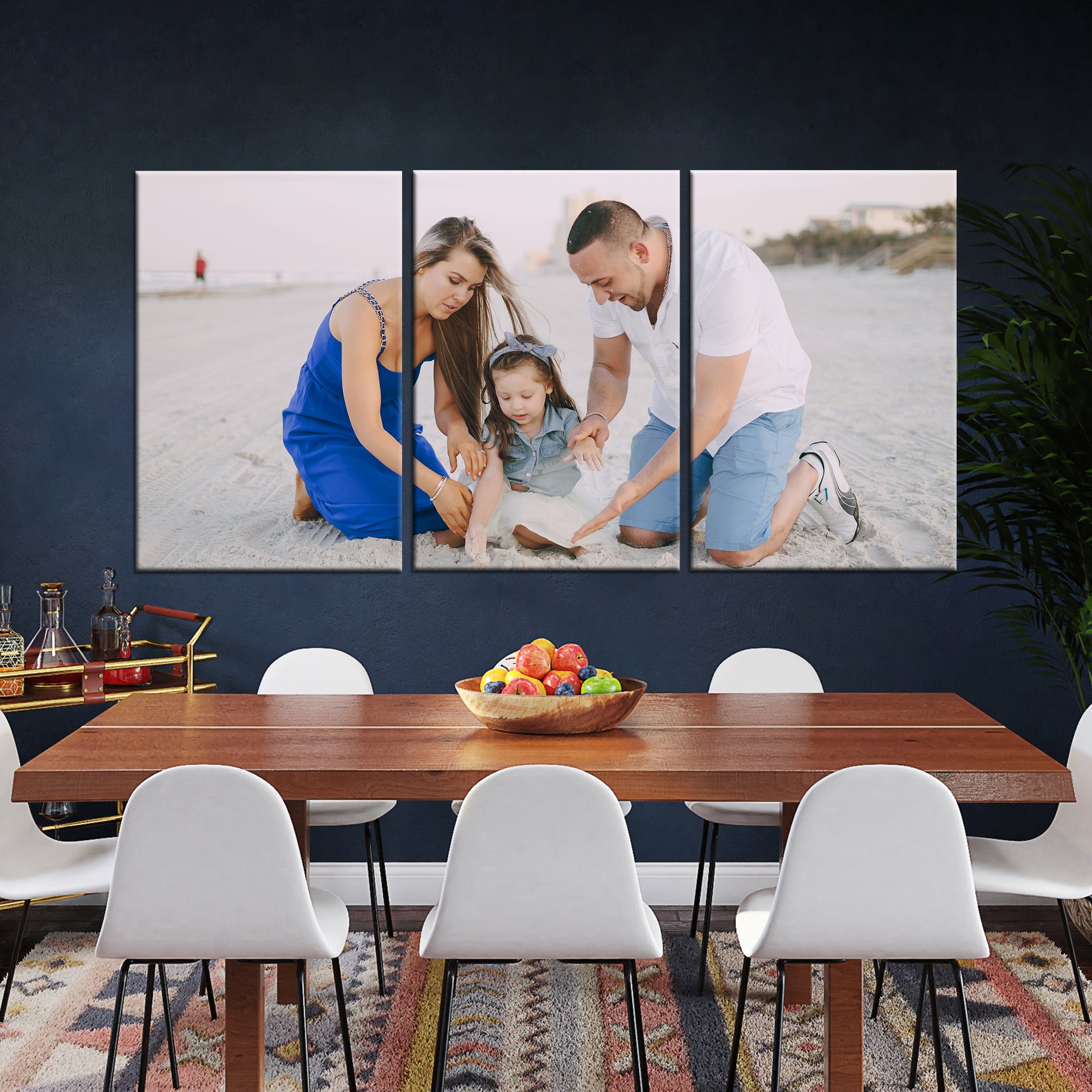 90x180cm 3 Parties Toile Personnalisé Photo XXL