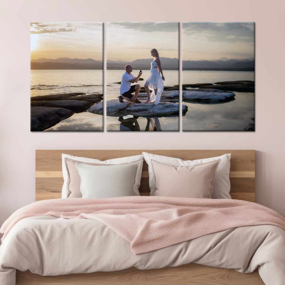 50x120cm 3 Parties Personnalisé Photo Sur Toile