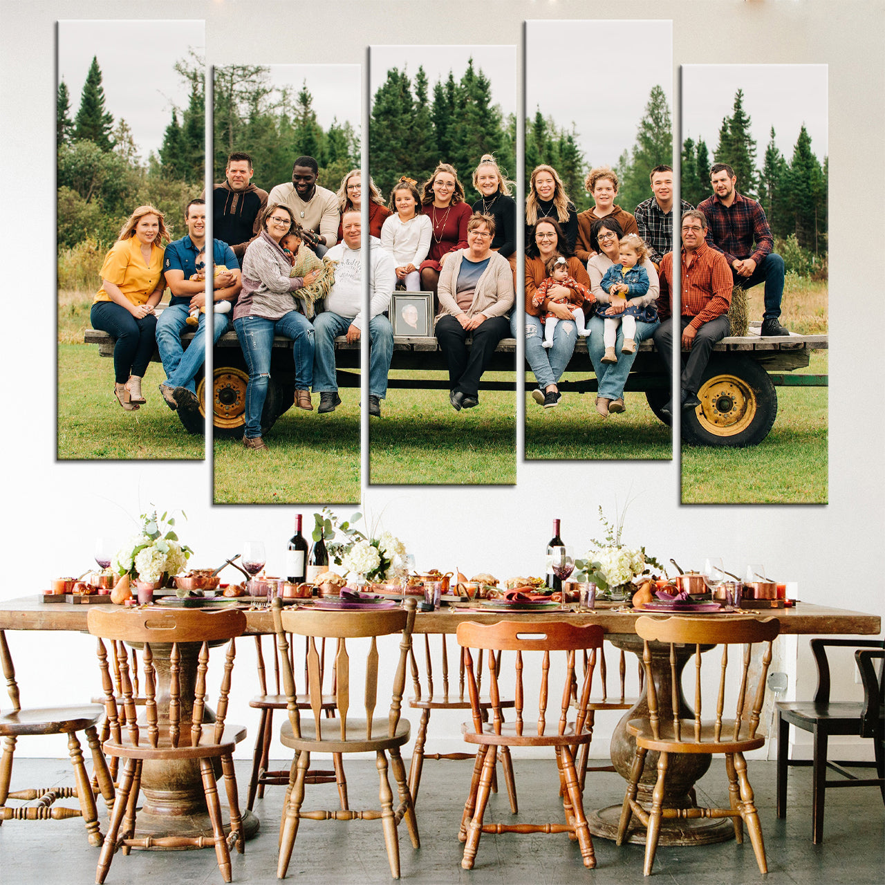 Égale Décalé 5 Parties Photo Sur Toile Personnalisé