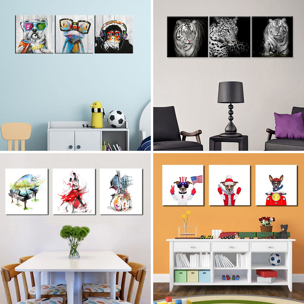 3 Panneaux Pêle-mêle Photo Sur Toile Carré