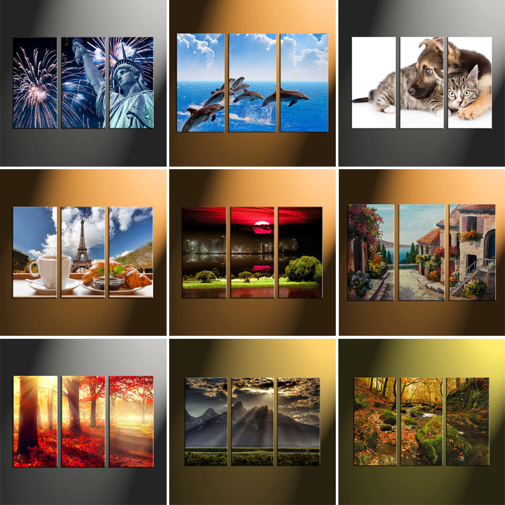 50x120cm 3 Panneaux Impression Photo Toile