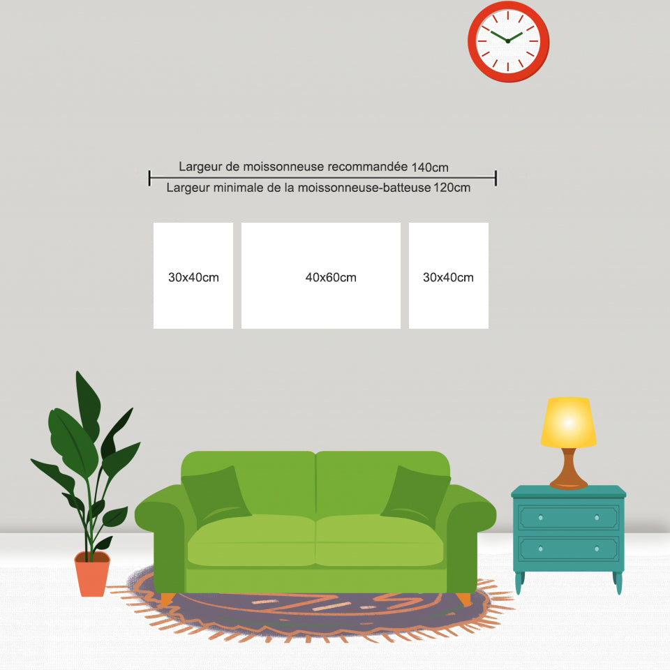 40x120cm 3 Parties Toile Personnalisé Photo