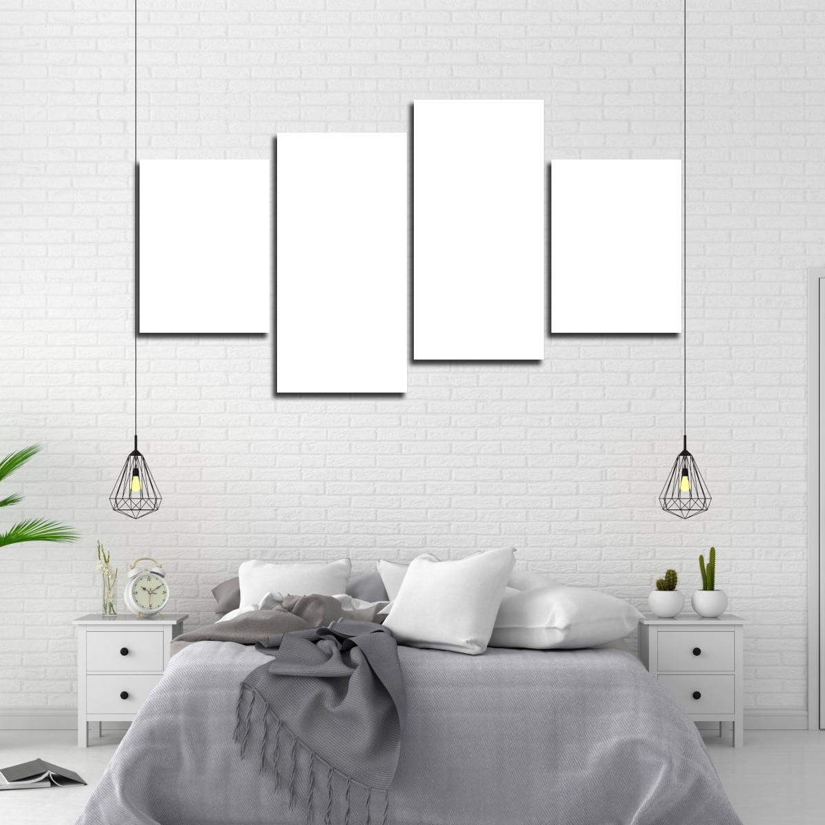 60x120cm 4 Panneaux Impression Photo Toile