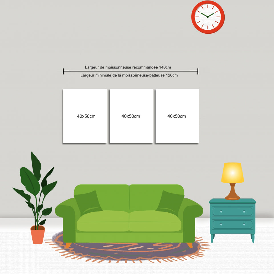 50x120cm 3 Panneaux Impression Photo Toile