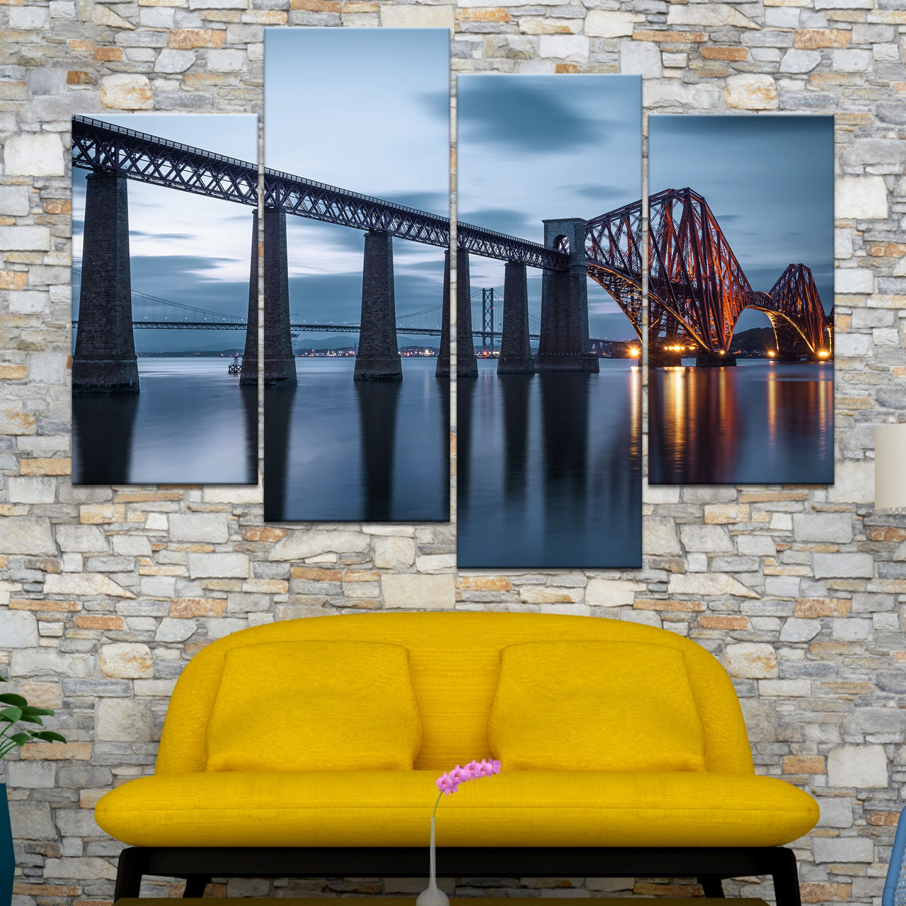 55x80cm 4 Panneaux Impression Photo Toile