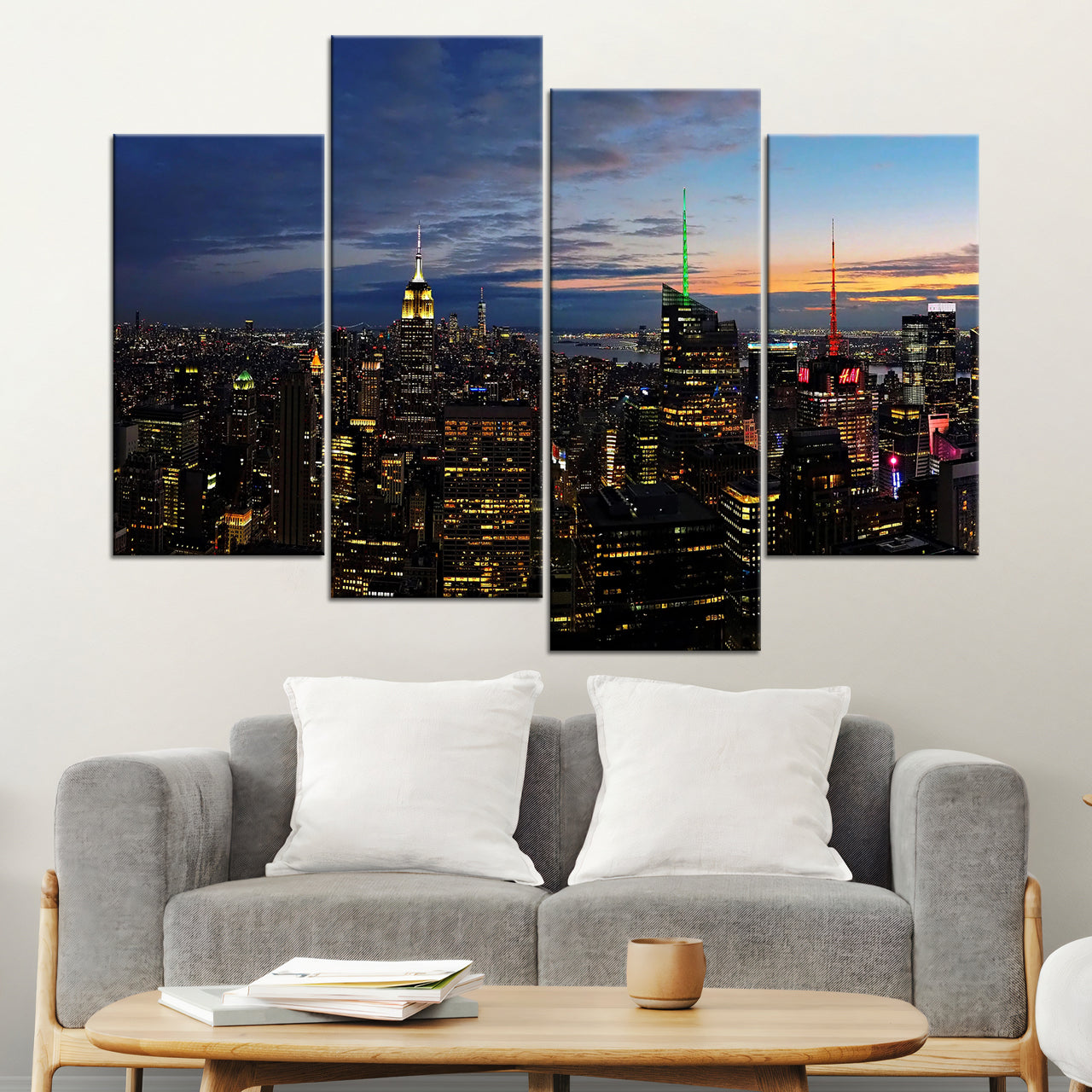 55x80cm 4 Panneaux Impression Photo Toile