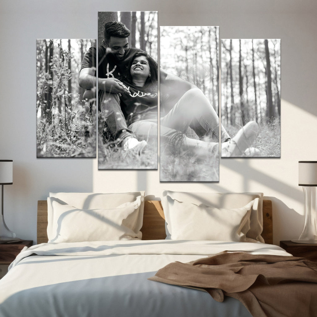 55x80cm 4 Panneaux Impression Photo Toile
