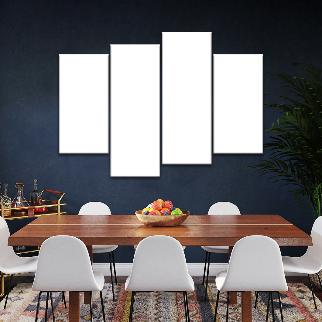 4 Piece Diningroom Photo Canvas Prints