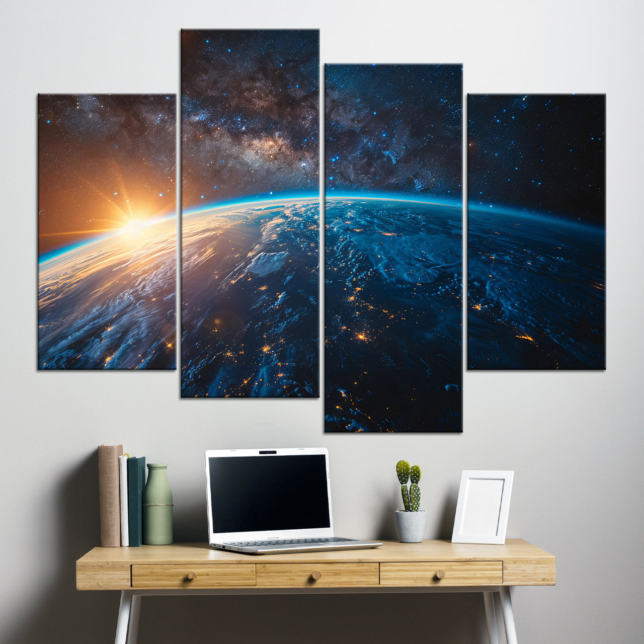 55x80cm 4 Panneaux Impression Photo Toile