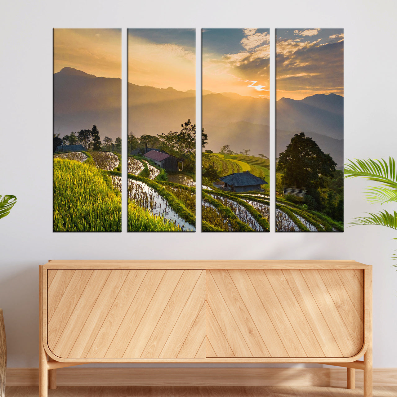 80x120cm 4 Parties Toile Personnalisé Photo