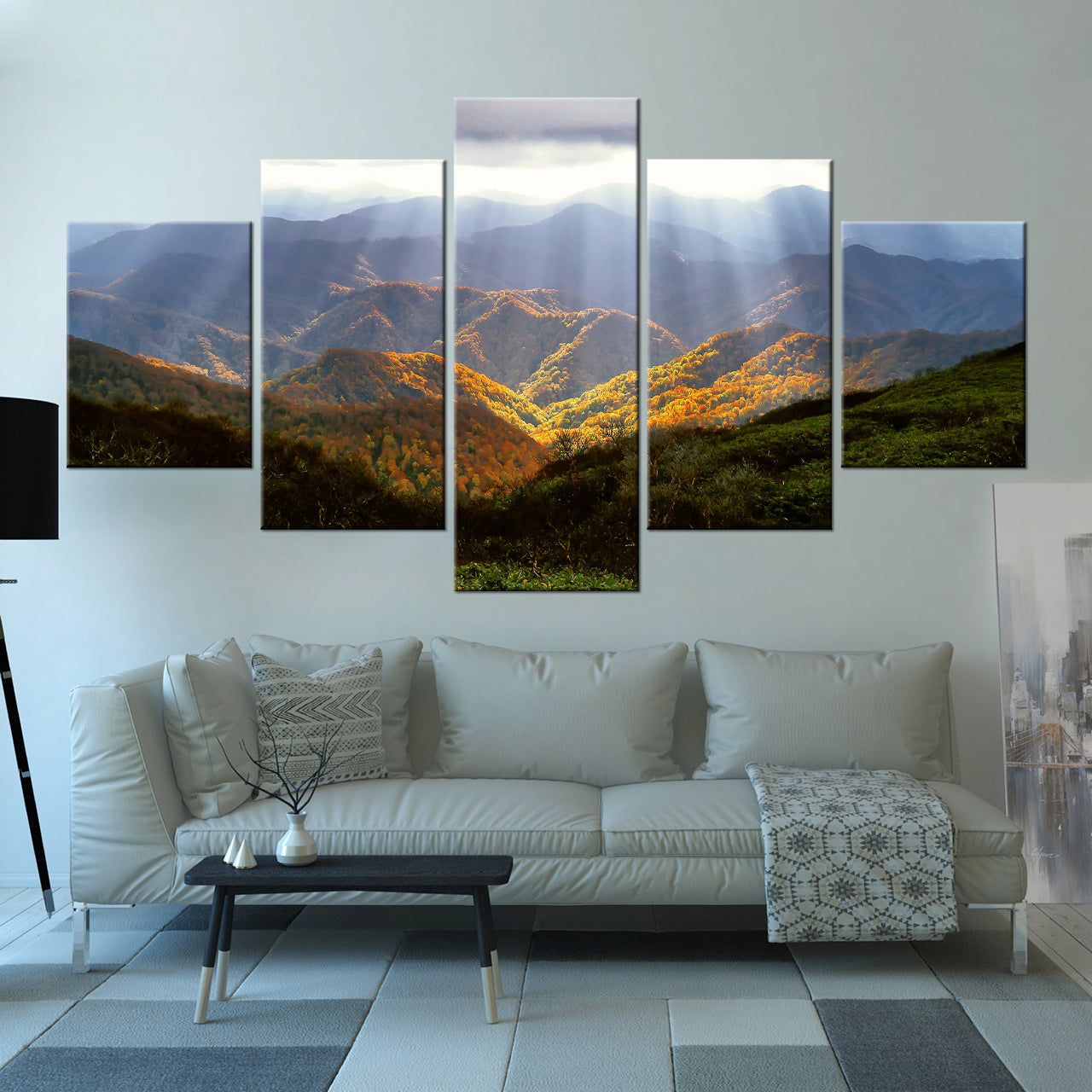 55x100cm 5 Panneaux Impression Photo Toile
