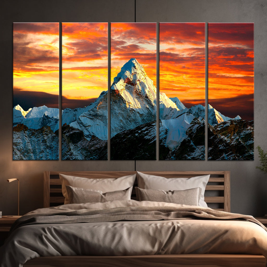80x150cm 5 Panneaux Impression Photo Toile