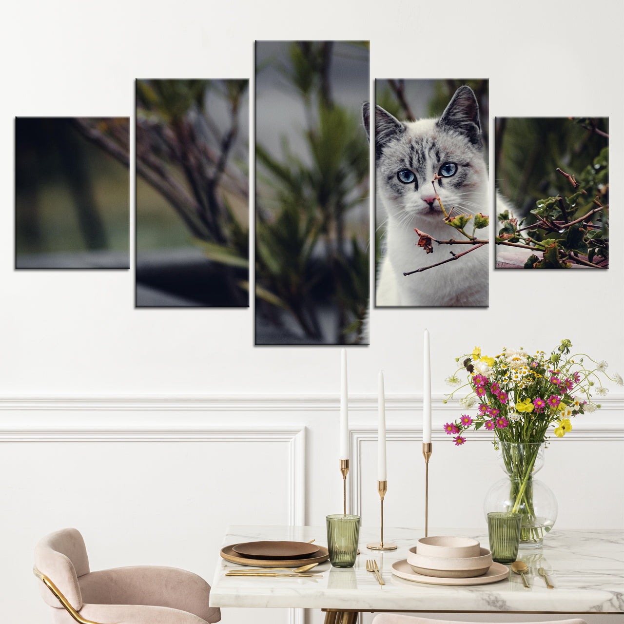 60x125cm 5 Panneaux Impression Photo Toile