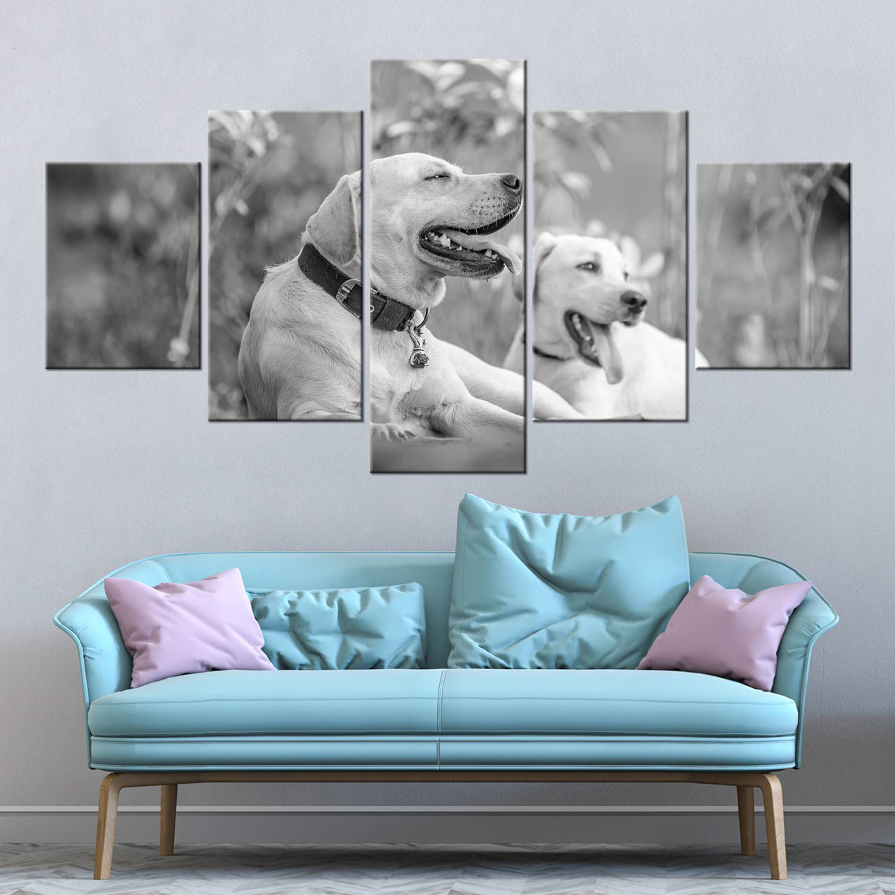 55x100cm 5 Panneaux Impression Photo Toile
