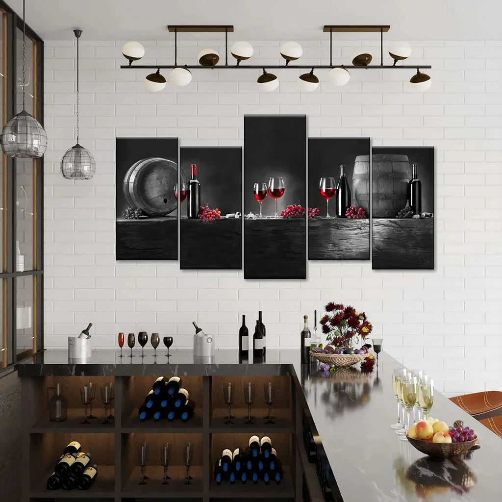 Grand Tableau Photo 5 Panneaux – Design Urbain (200x107cm)