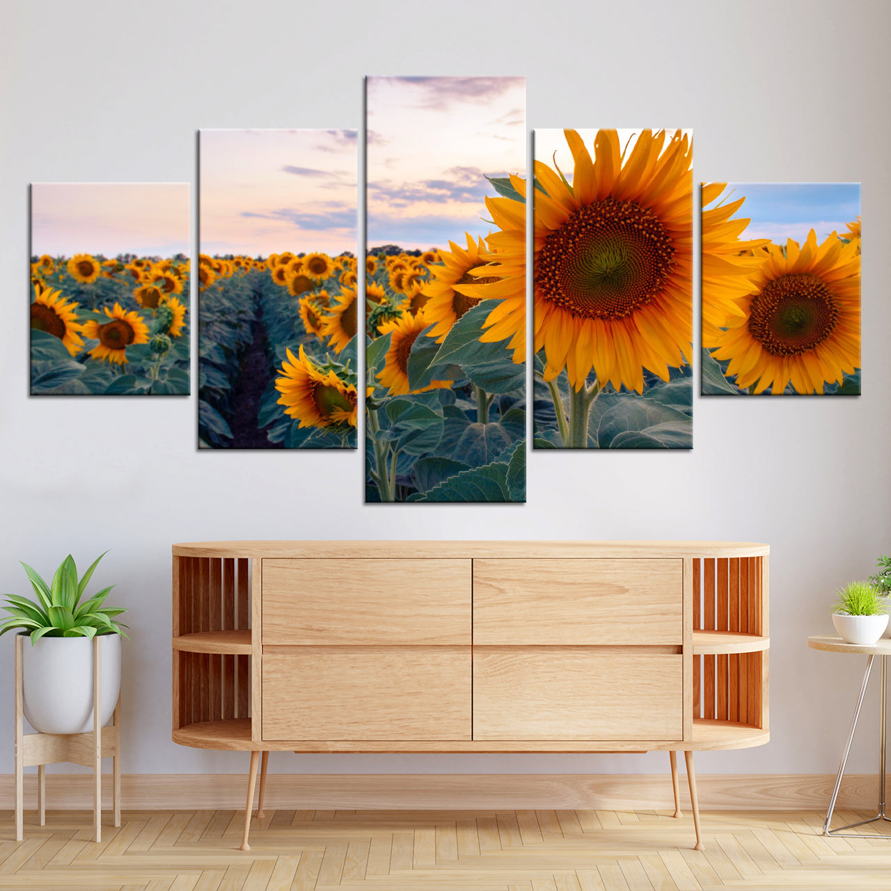 55x100cm 5 Panneaux Impression Photo Toile