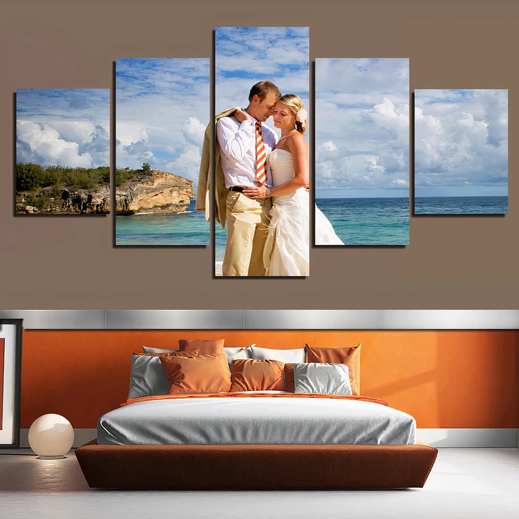 55x100cm 5 Parties Photo Sur Toile Personnalisé