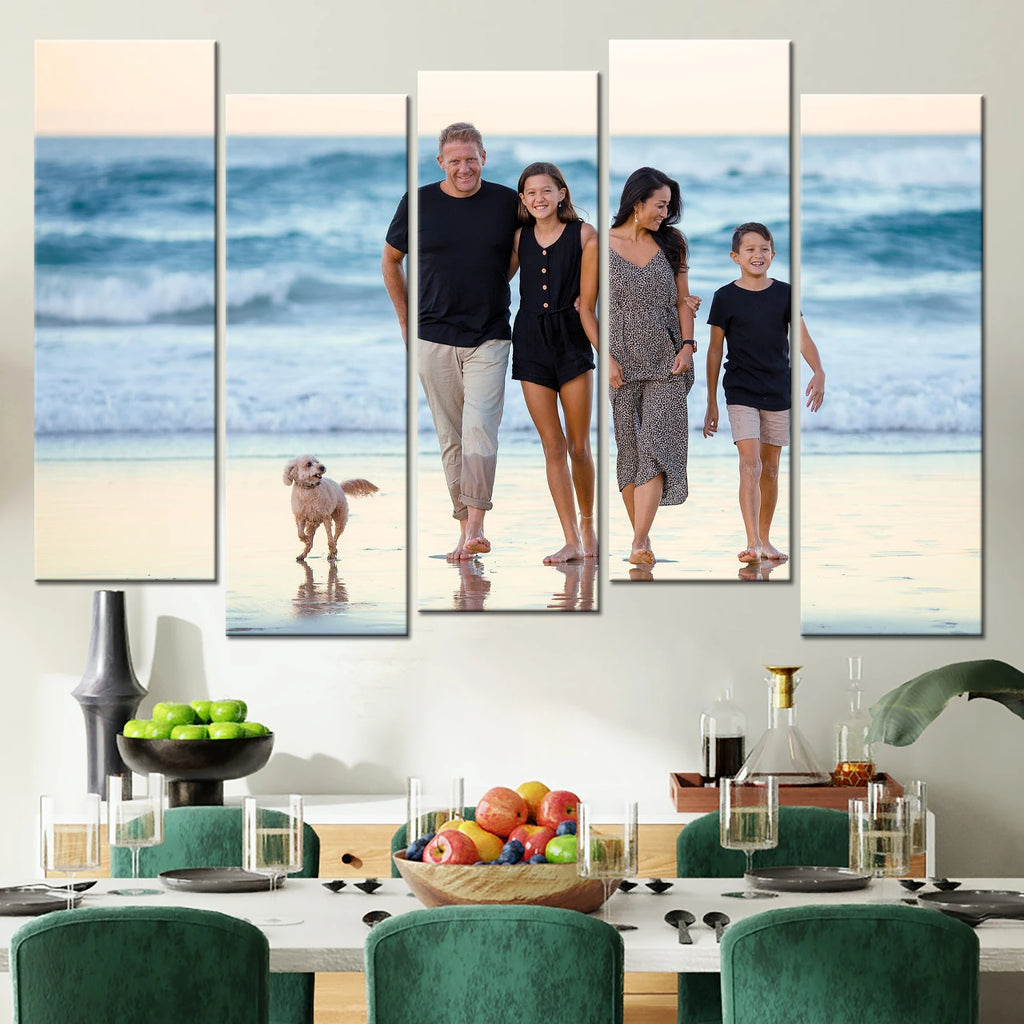 Tableau Photo 5 Panneaux "Le Rythme" – Effet Décalé (200x107cm)