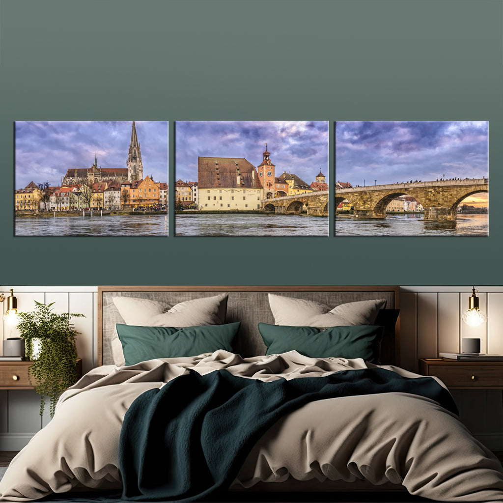40x180cm 3 Parties Personnalisé Photo sur toile