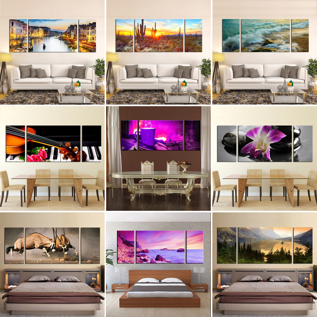 40x120cm 3 Panneaux Impression Photo Toile