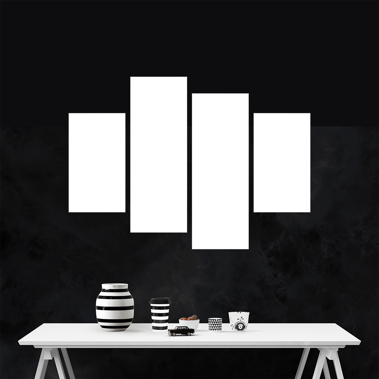 55x80cm 4 Panneaux Impression Photo Toile
