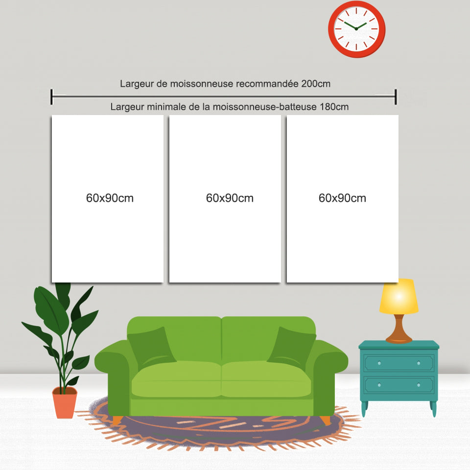 90x180cm 3 Parties Toile Personnalisé Photo XXL